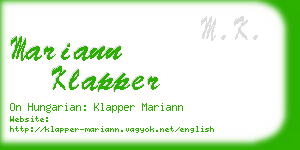 mariann klapper business card